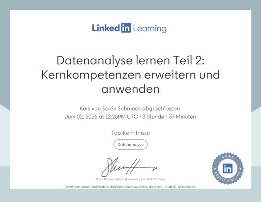 Datenanalyse lernen Teil 2: Kernkompetenzen erweitern und anwenden
